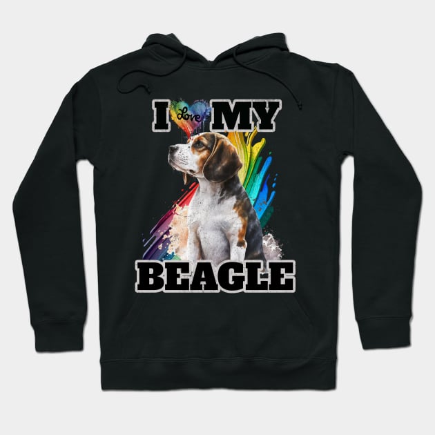 I Love My Beagle Hoodie by Norse Magic